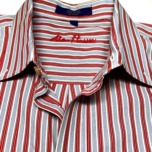 Alan Flusser Button Down Collar Double Button Sleeve Front Pocket Large - Picture 1 of 6